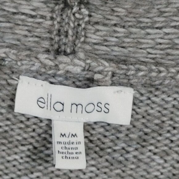 NEW Ella Moss Women's M Gray Button-Up Cardigan Relaxed Boyfriend Fit - Picture 4 of 7
